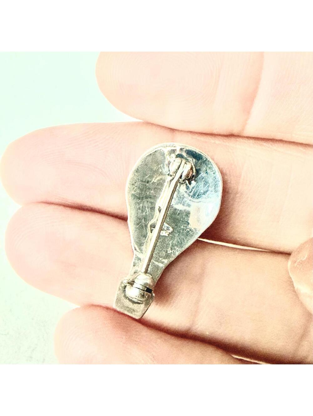 Ervin Hoskie Navajo Sterling Sugilite Opal Balloon Pin VTG - Picture 5 of 6